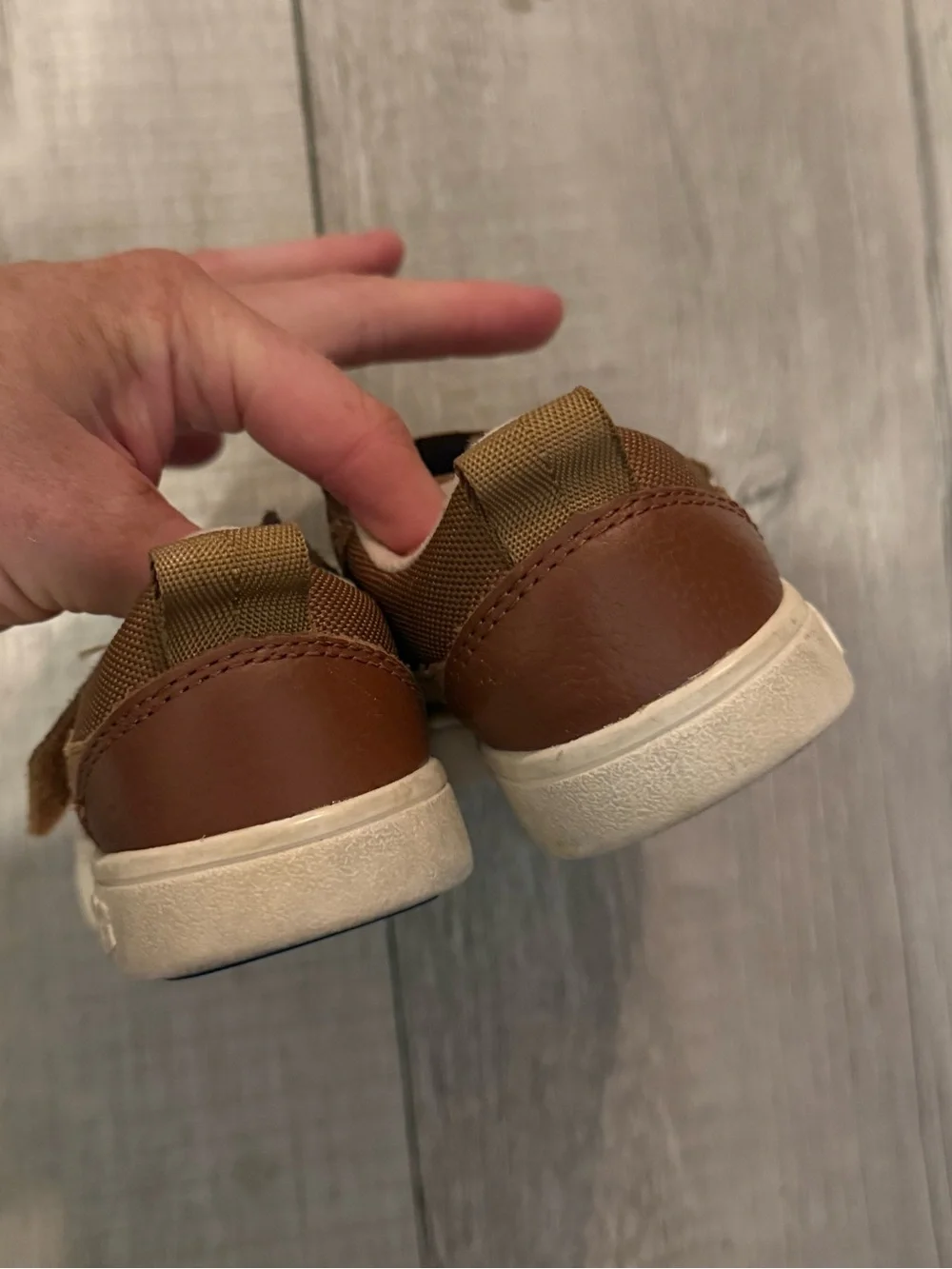 UGG Baby Boy Brown Suede & Leather Velcro Sneakers